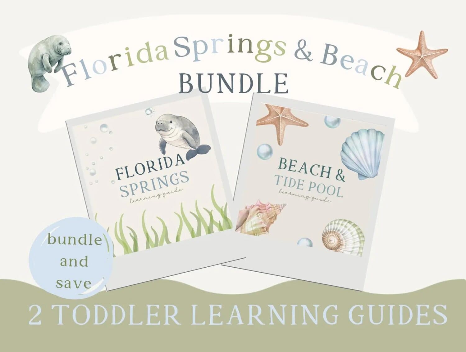 Florida Springs Beach Toddler Learning Bundle | Nature Activities (Digital Download)