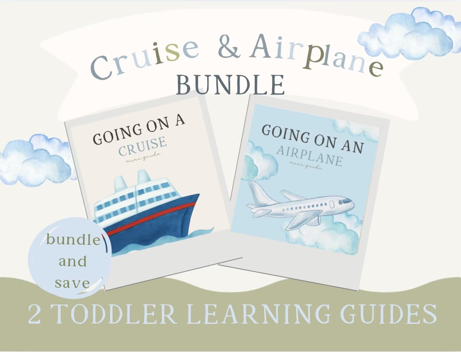 Toddler Travel Activity Bundle | Airplane Cruise Learning Guides (Digital Download)