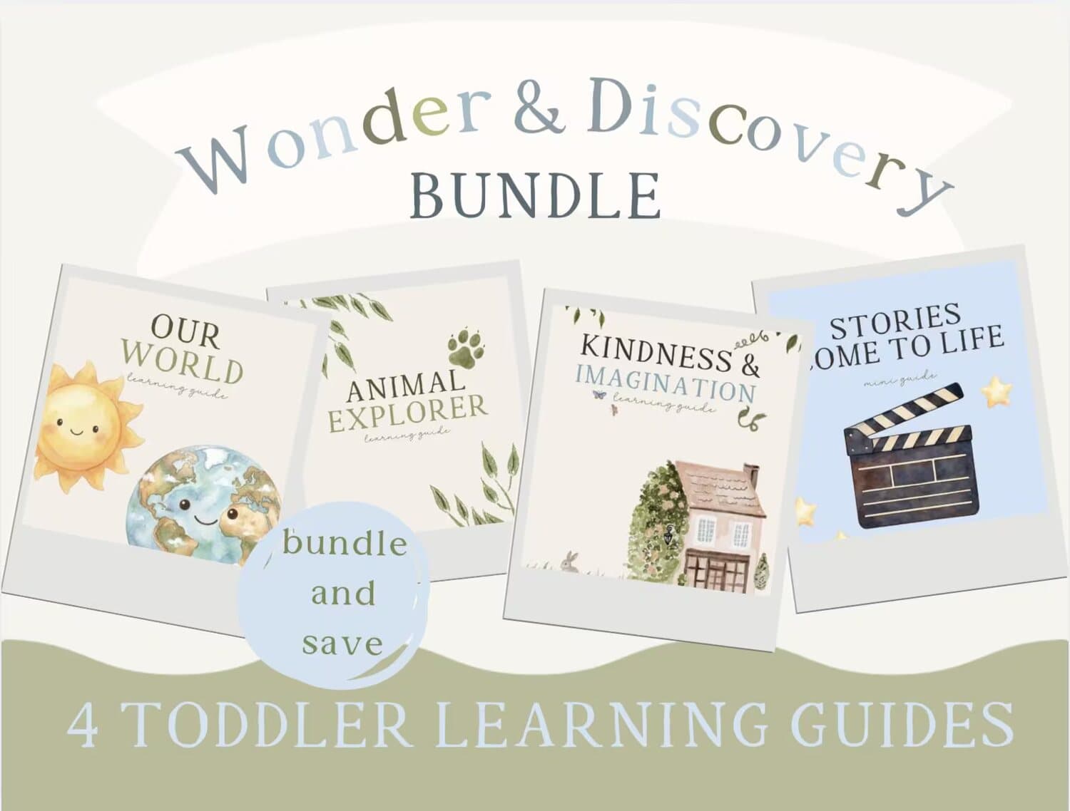 Wonder and Discovery Bundle | 4 Printable Learning Guides | Nature, Animals, Exploration & World Learning | Ages 2-5